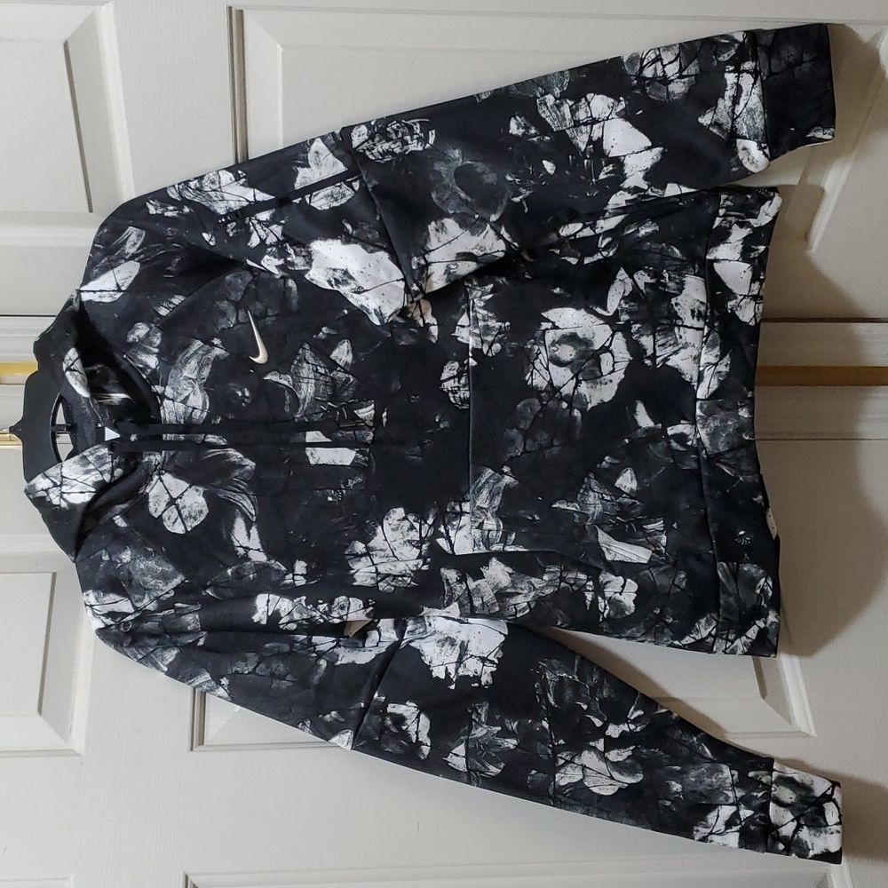 N͙E͙W͙ Nike Therma-Fit mens black white granite print hoodie pullover NEW